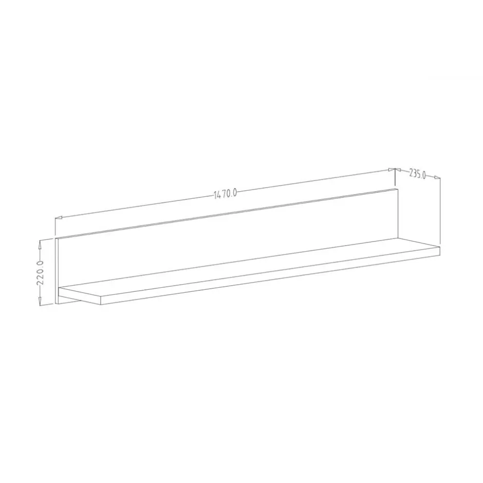 Wohnen Wandregal in Holzoptik Fichte verwittert - Simeona
