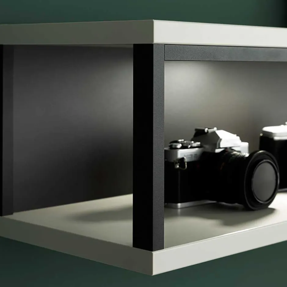 Wandregal in Weiß und Schwarzgrau - Loazin^Wohnen