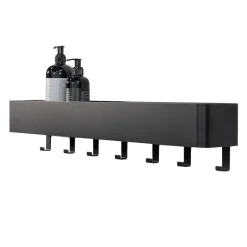 Wandregal mit Haken aus schwarzem Stahl - Romance^Wohnen Best