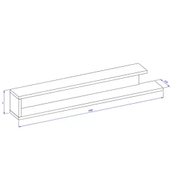 Wohnen Wandregal mit Rückwand modern - Milvara