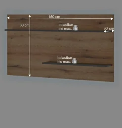 Wohnen Wandregal-Paneel in Wildeiche Optik und Anthrazit - Colomania