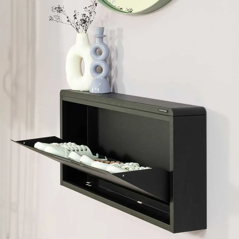 Wohnen Wand-Schuhschrank mit einer Klappe - Nikic