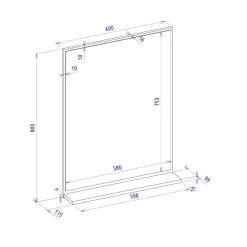 Wohnen Wandspiegel mit Ablage - Colomania
