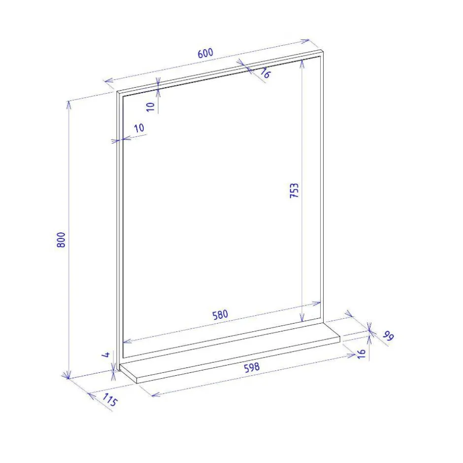 Wohnen Wandspiegel mit Ablage - Colomania