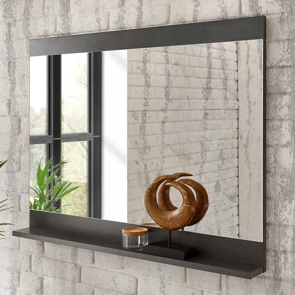Wandspiegel mit Ablage in Dunkelgrau - Timuras^Wohnen Clearance