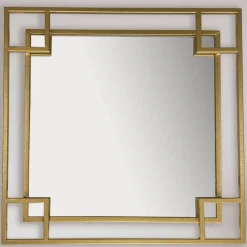 Wohnen Wandspiegel mit Metallrahmen in Gold - Vulcanos