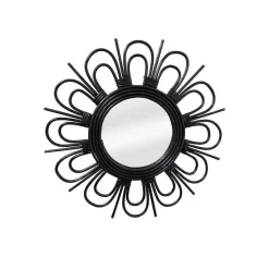 Wandspiegel mit schwarzem Rattanrahmen - Mellama^Wohnen Sale