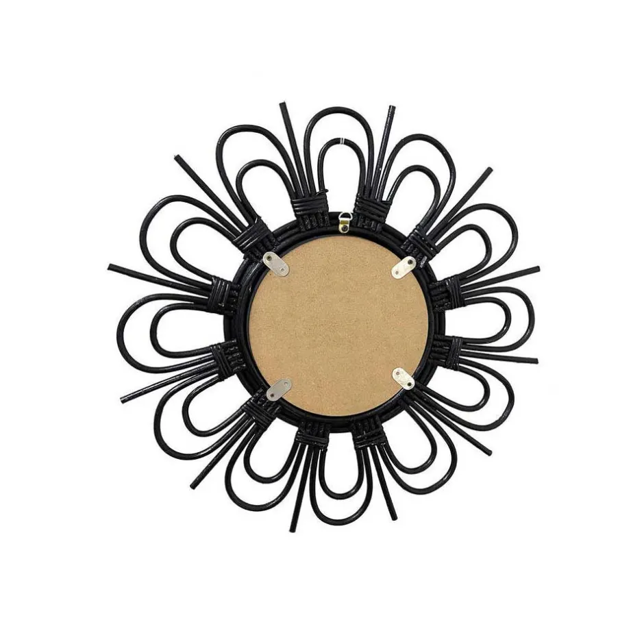 Wandspiegel mit schwarzem Rattanrahmen - Mellama^Wohnen Sale