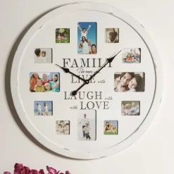 Wanduhr Family mit Platz für 12 Fotos - Bondo^Wohnen Sale