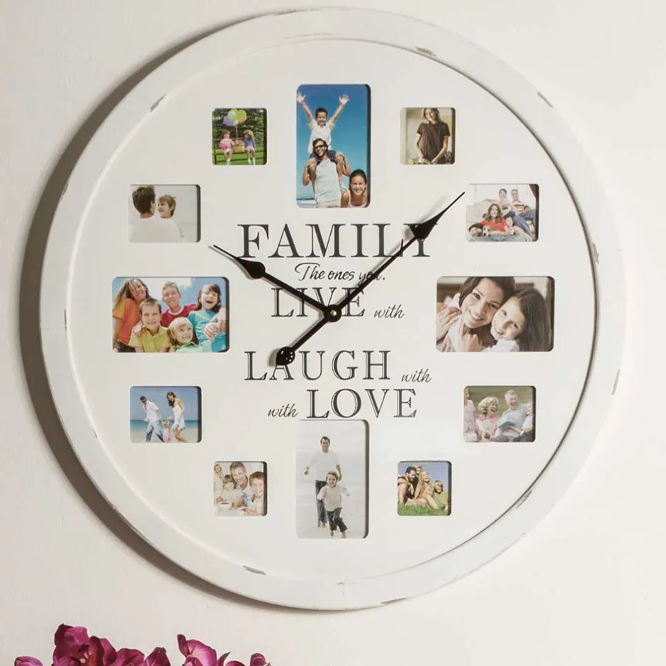 Wanduhr Family mit Platz für 12 Fotos - Bondo^Wohnen Sale