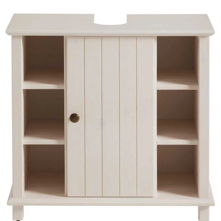 Wohnen Waschbeckenschrank aus Holz in Weiß - Cilao