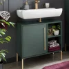 Waschbeckenschrank in Dunkelgrün & Gold - Aqua^Wohnen Online