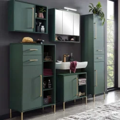 Waschbeckenschrank in Dunkelgrün & Gold - Aqua^Wohnen Online