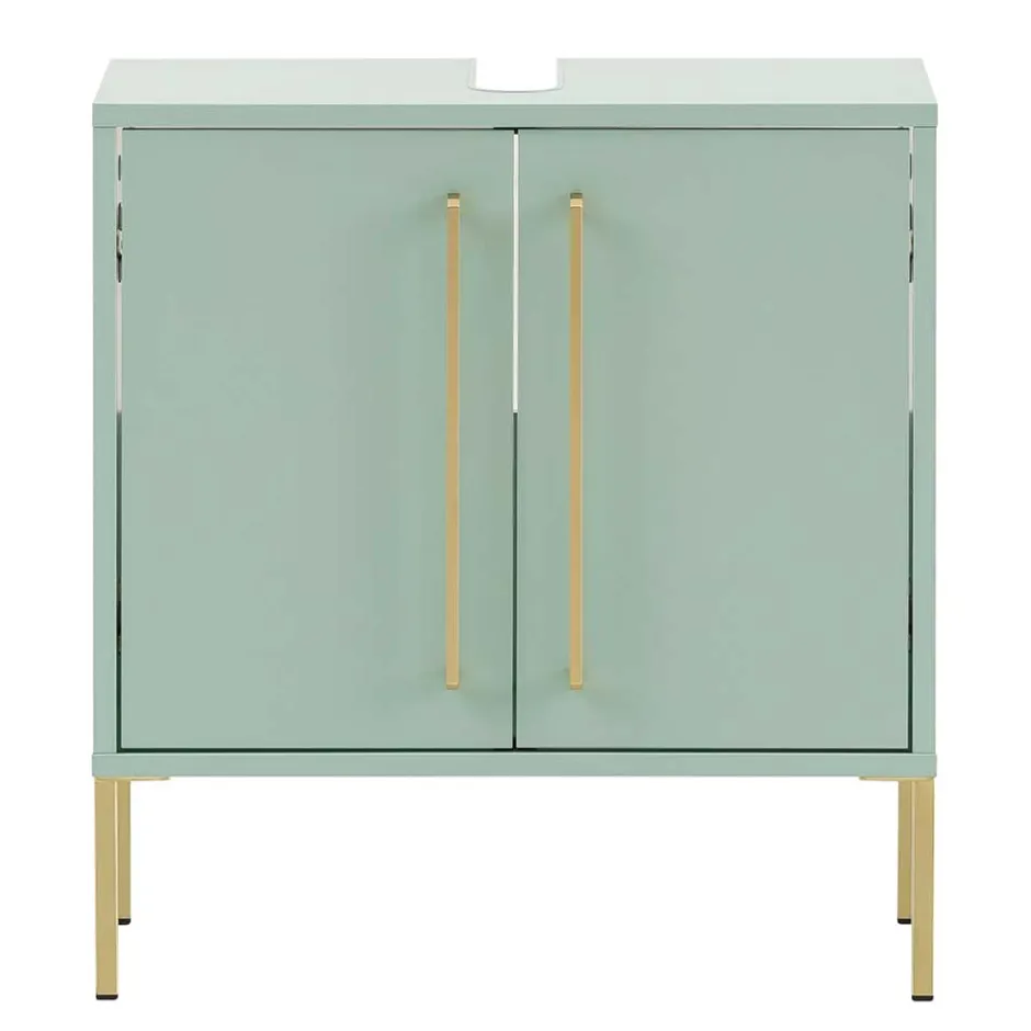 Wohnen Waschbeckenschrank in Mintgrün & Gold - Aparcian