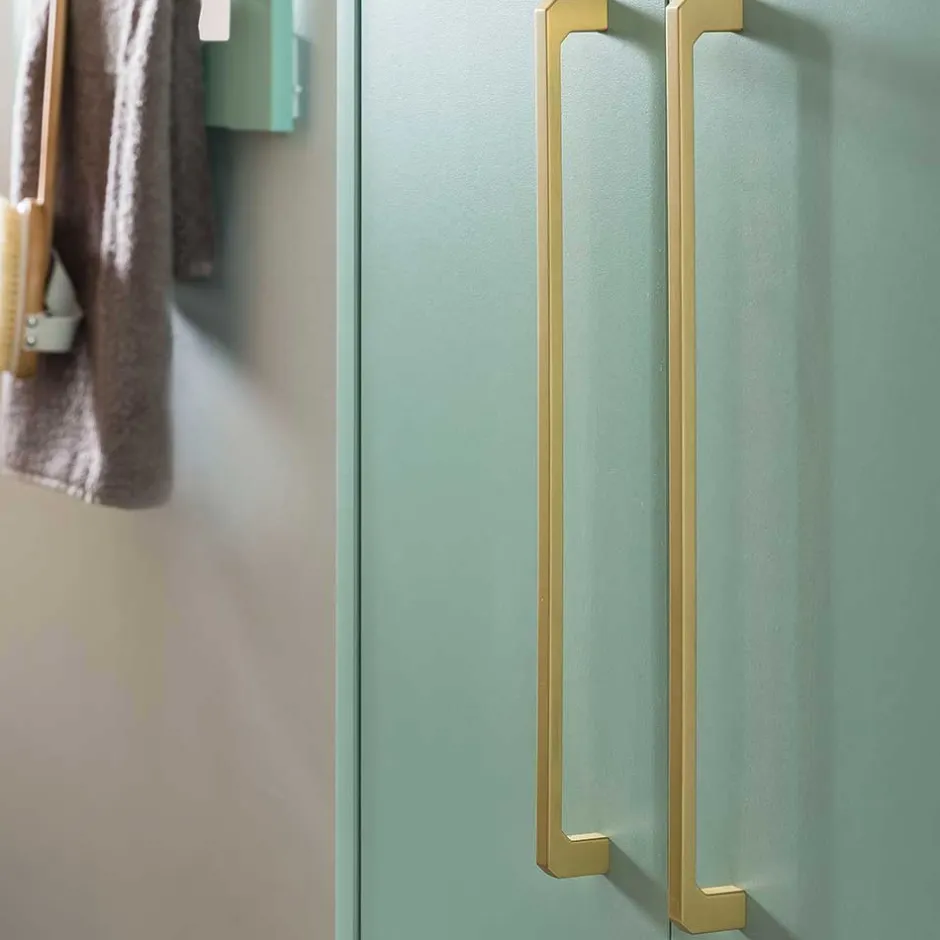 Wohnen Waschbeckenschrank in Mintgrün & Gold - Aparcian