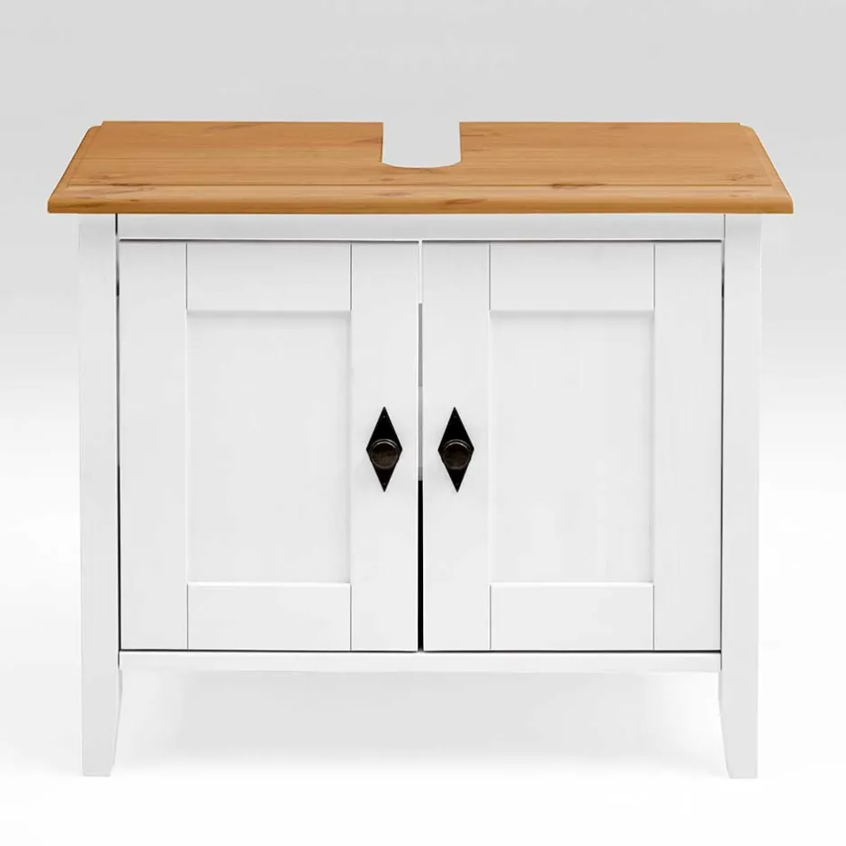 Waschbeckenschrank in Weiß & Kiefer Lauge - Sibiuta^Wohnen Outlet