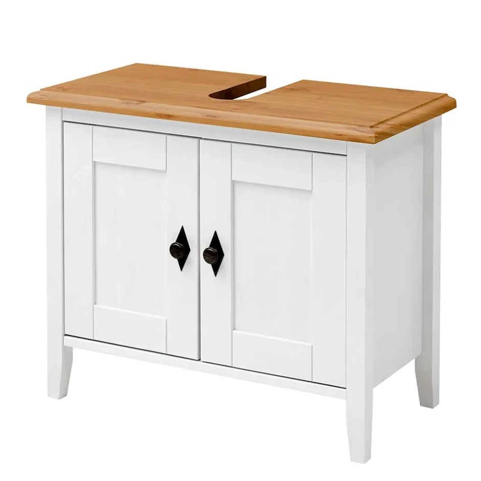 Waschbeckenschrank in Weiß & Kiefer Lauge - Sibiuta^Wohnen Outlet