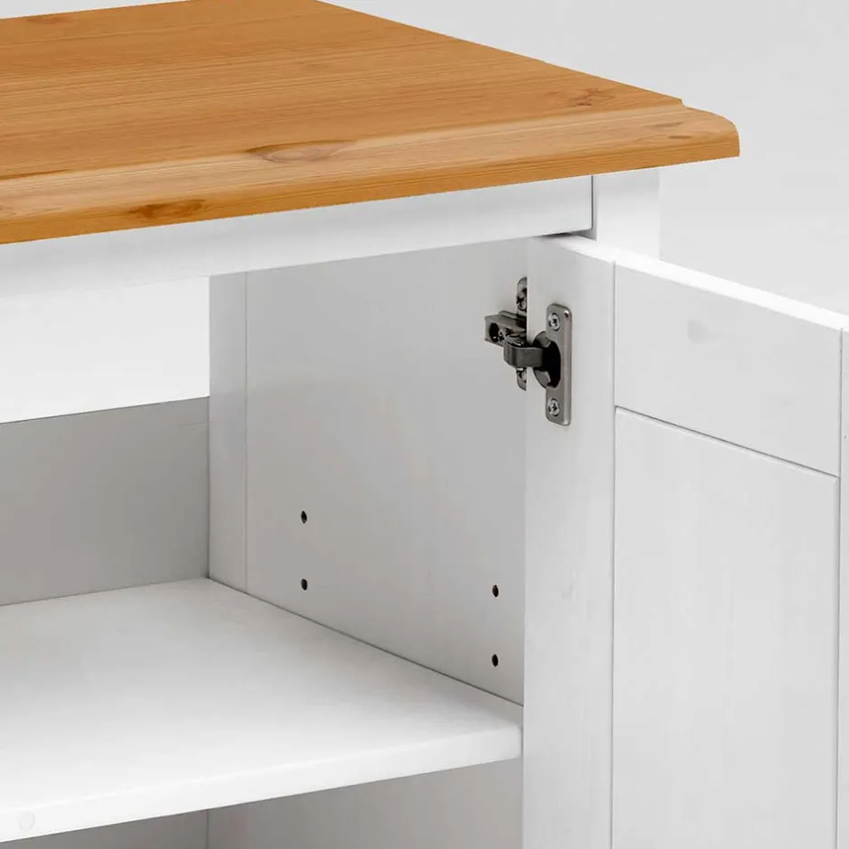 Waschbeckenschrank in Weiß & Kiefer Lauge - Sibiuta^Wohnen Outlet