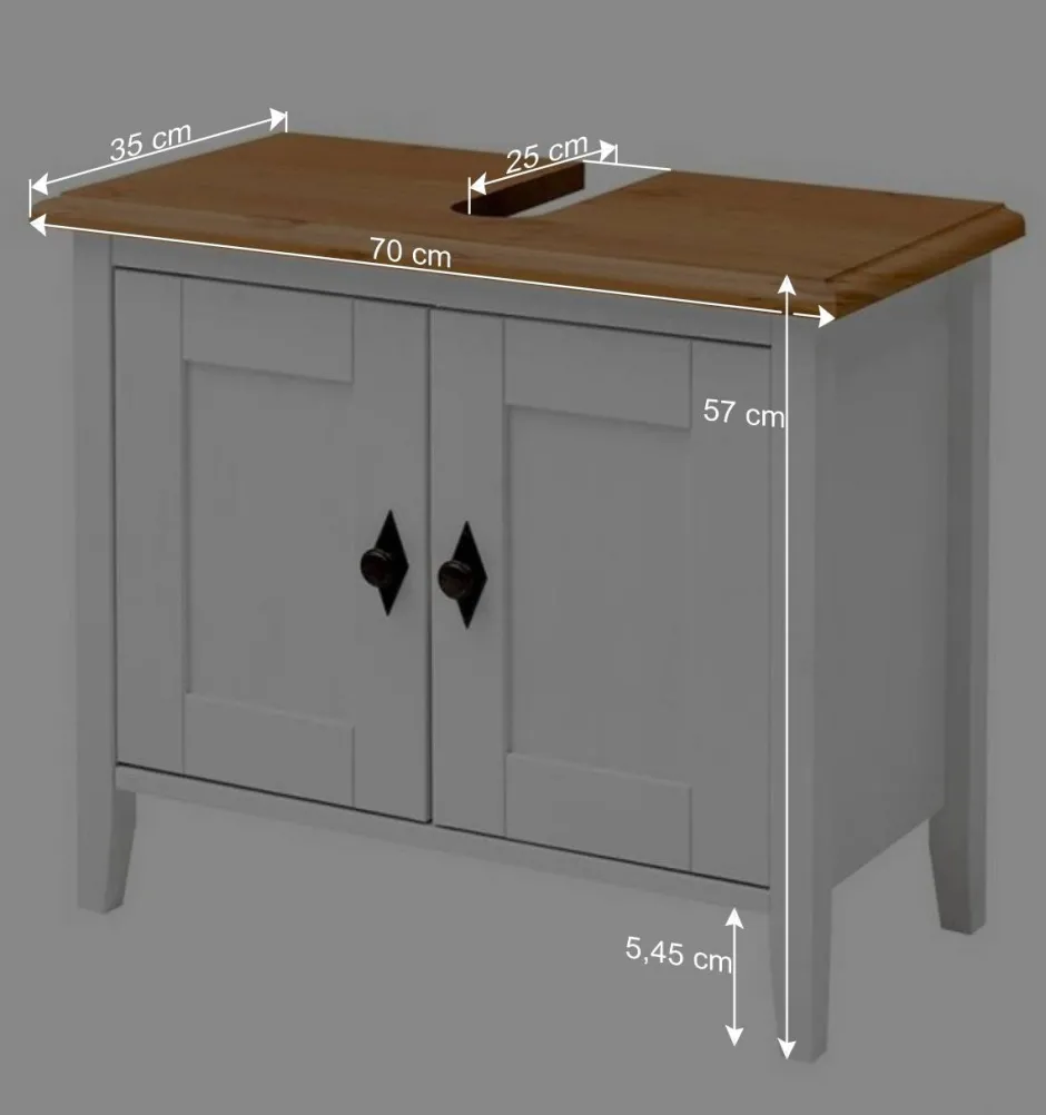 Waschbeckenschrank in Weiß & Kiefer Lauge - Sibiuta^Wohnen Outlet