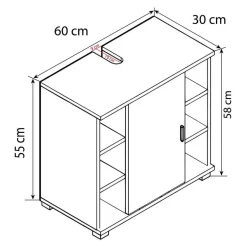 Waschbeckenschrank mit Tür und sechs Fächern - Musone^Wohnen Sale