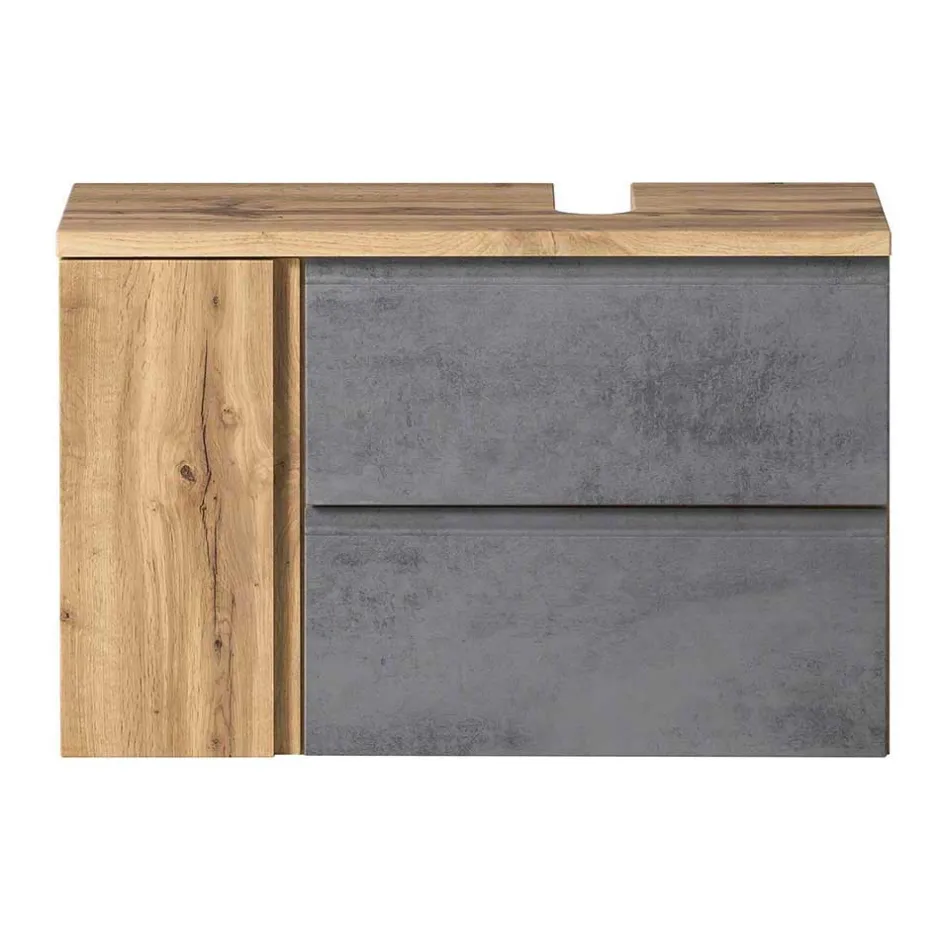 Waschbeckenschrank mit Tür & Klappe & Schublade - Mia^Wohnen