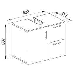 Wohnen Waschbeckenschrank mit zwei Schubladen und Tür - Cranies