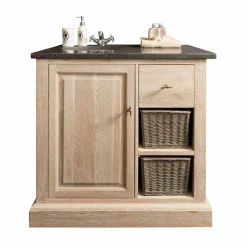 Wohnen Waschbeckenschrank Vish in Eiche Bianco