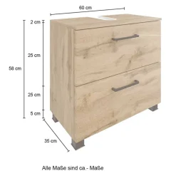 Waschbecken-Unterschrank 60 cm breit - Arazony^Wohnen Sale