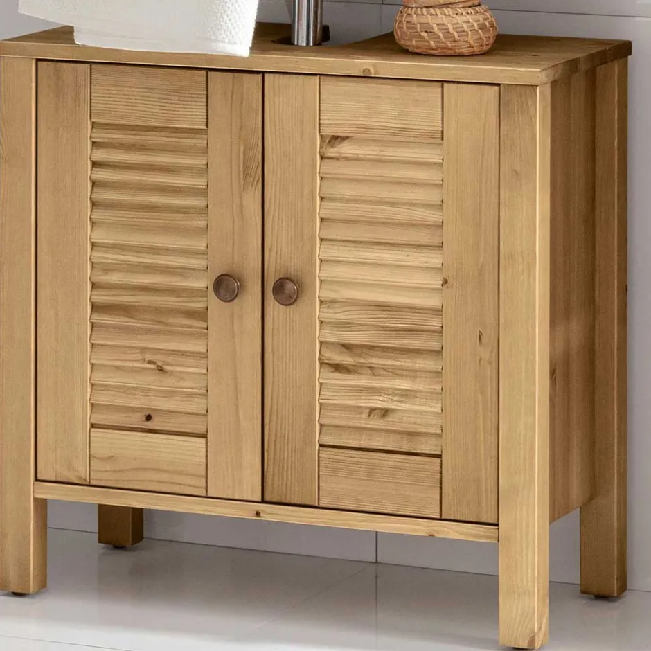 Waschbeckenunterschrank aus Kiefer Massivholz - Zavieca^Wohnen