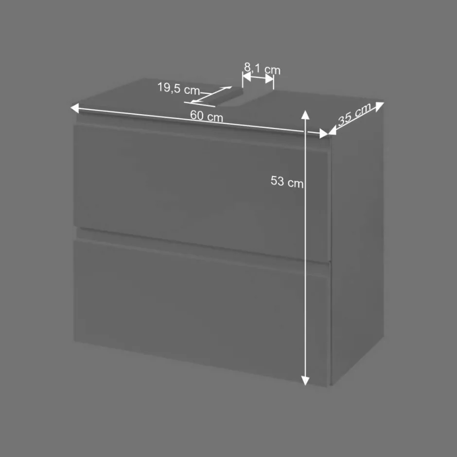 Waschbeckenunterschrank Concetada in Hochglanz Weiß^Wohnen New