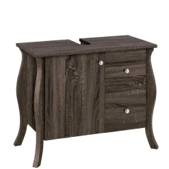 Wohnen Waschbeckenunterschrank in Eiche Grau Holz Dekor - Fionora