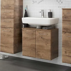 Waschbeckenunterschrank in Eiche Dunkel Holzoptik - Miss X^Wohnen