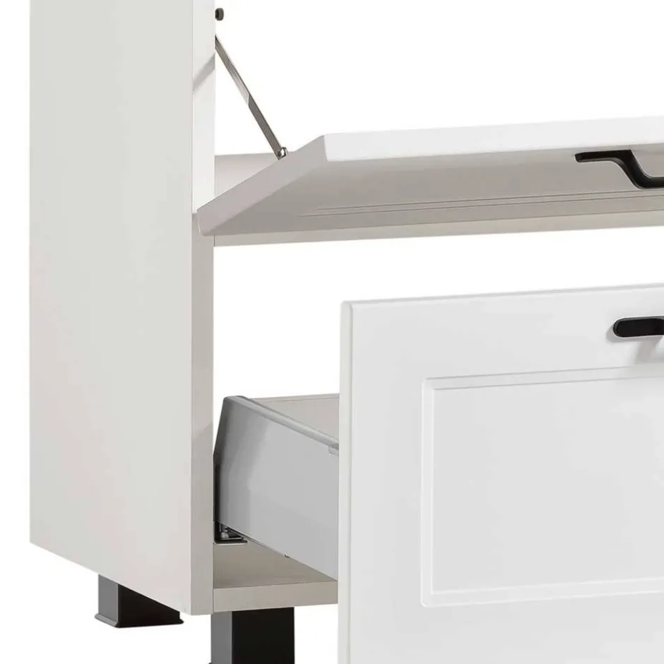 Waschbeckenunterschrank in Weiß mit Wildeiche - Gyatso^Wohnen