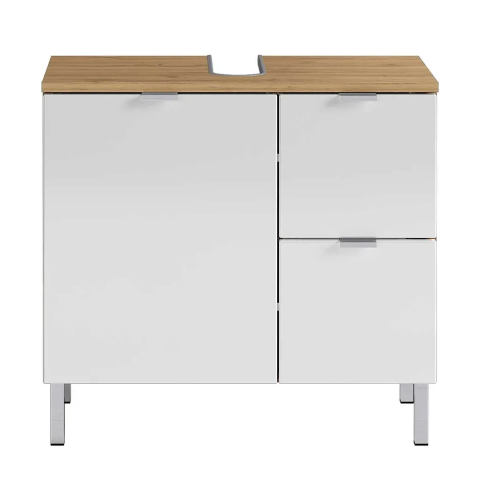 Waschbeckenunterschrank in Weiß Glanz - Narilos^Wohnen Sale