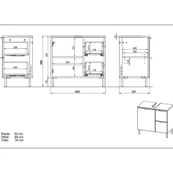 Waschbeckenunterschrank in Weiß Glanz - Narilos^Wohnen Sale