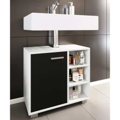 Waschbeckenunterschrank in Schwarz Weiß - Musone^Wohnen Discount