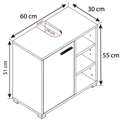 Waschbeckenunterschrank in Schwarz Weiß - Musone^Wohnen Discount