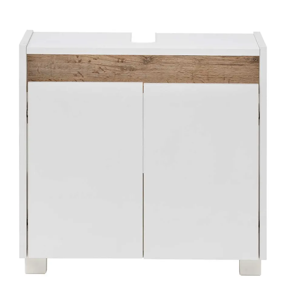 Waschbeckenunterschrank in Weiß & Wildeiche - Etravia^Wohnen Hot