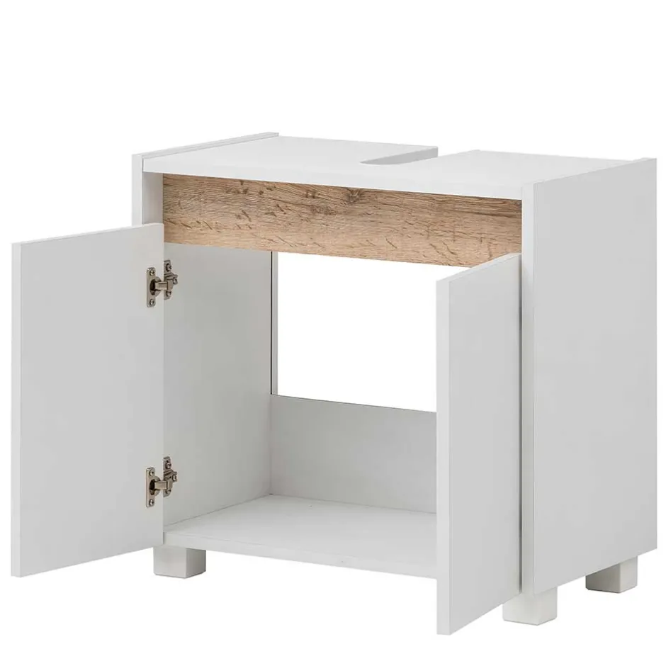 Waschbeckenunterschrank in Weiß & Wildeiche - Etravia^Wohnen Hot