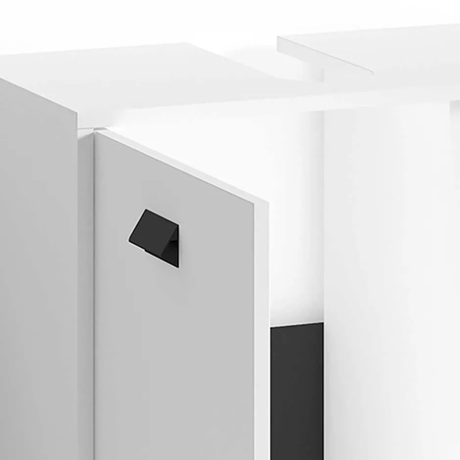 Waschbeckenunterschrank in Weiß mit Schwarz - Envaton^Wohnen