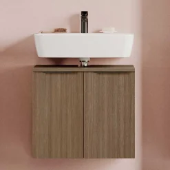 Wohnen Waschbeckenunterschrank in Dekor Eiche Dunkel - Ucaida