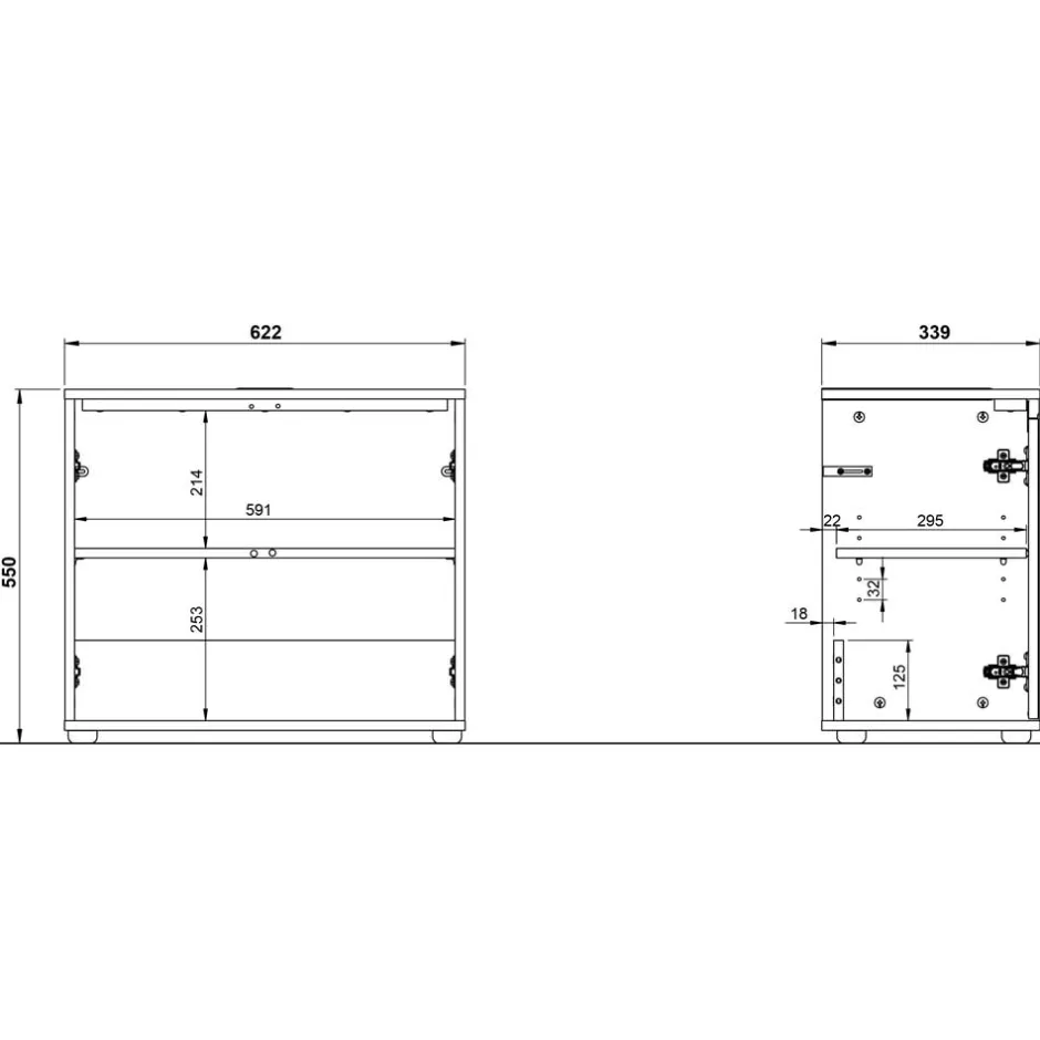 Waschbeckenunterschrank in Grau - Ancela^Wohnen Clearance