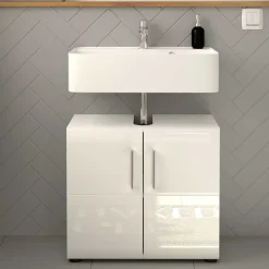 Wohnen Waschbeckenunterschrank in Weiß hochglänzend - Rirua