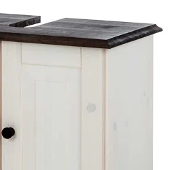 Waschbeckenunterschrank in Weiß mit Dunkelbraun - Malka^Wohnen Best