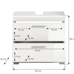 Waschbecken-Unterschrank in Weiß - Henriette^Wohnen
