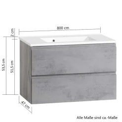 Wohnen Waschbeckenunterschrank mit 80 cm Breite - Mia