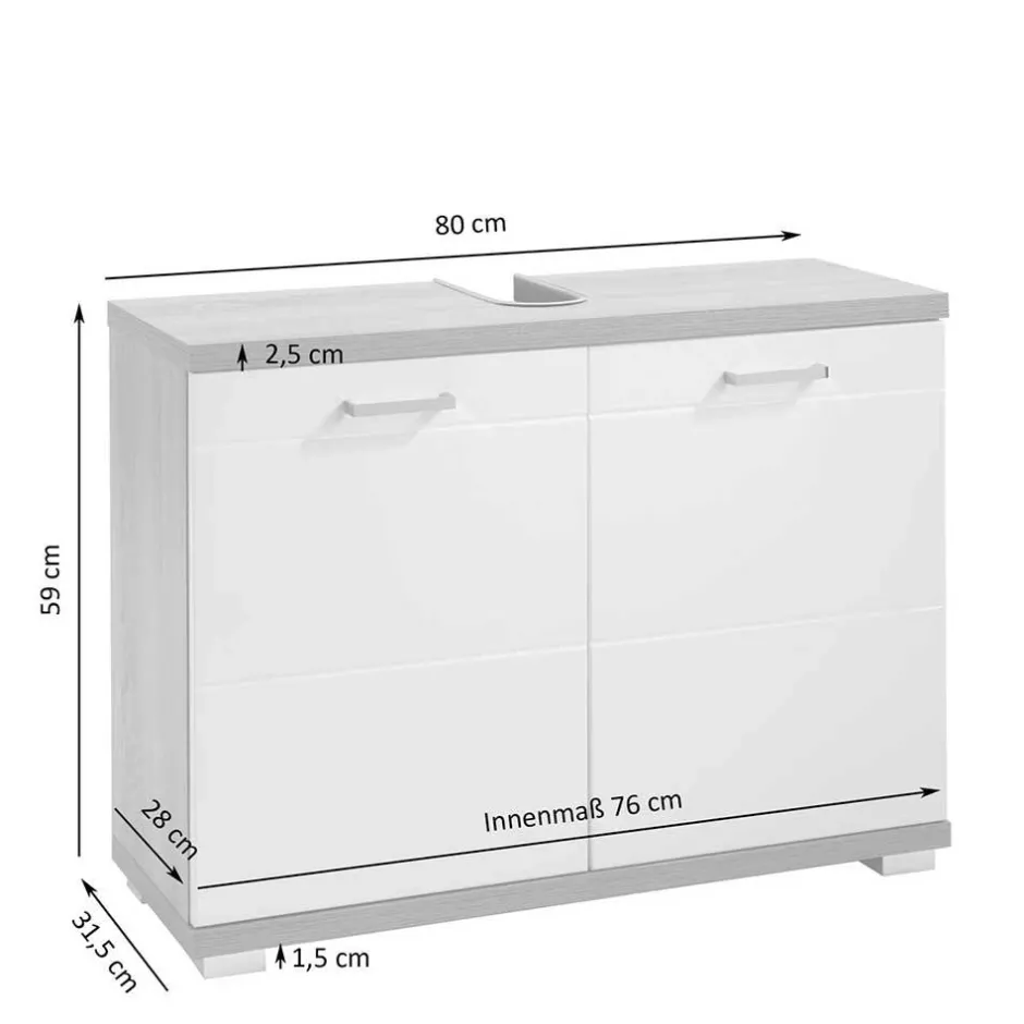 Waschbecken-Unterschrank 2-türig - Faneto^Wohnen New