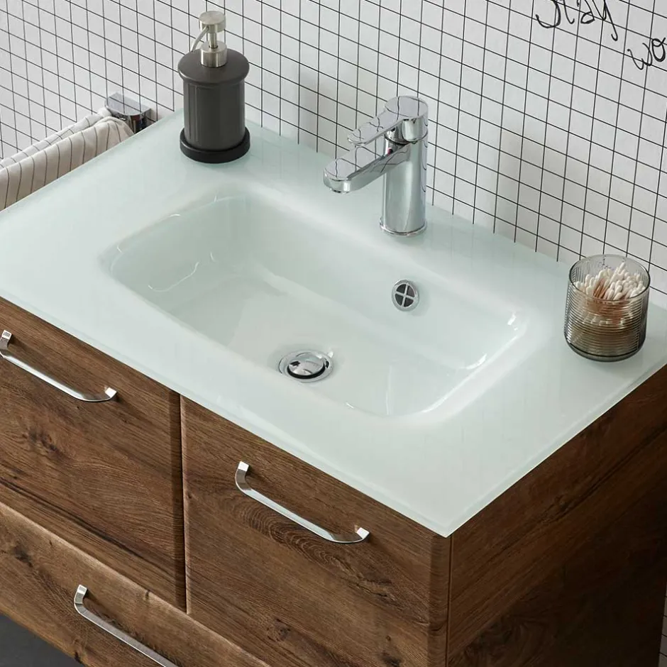 Waschkommode mit Glas-Waschbecken - Miss X^Wohnen New