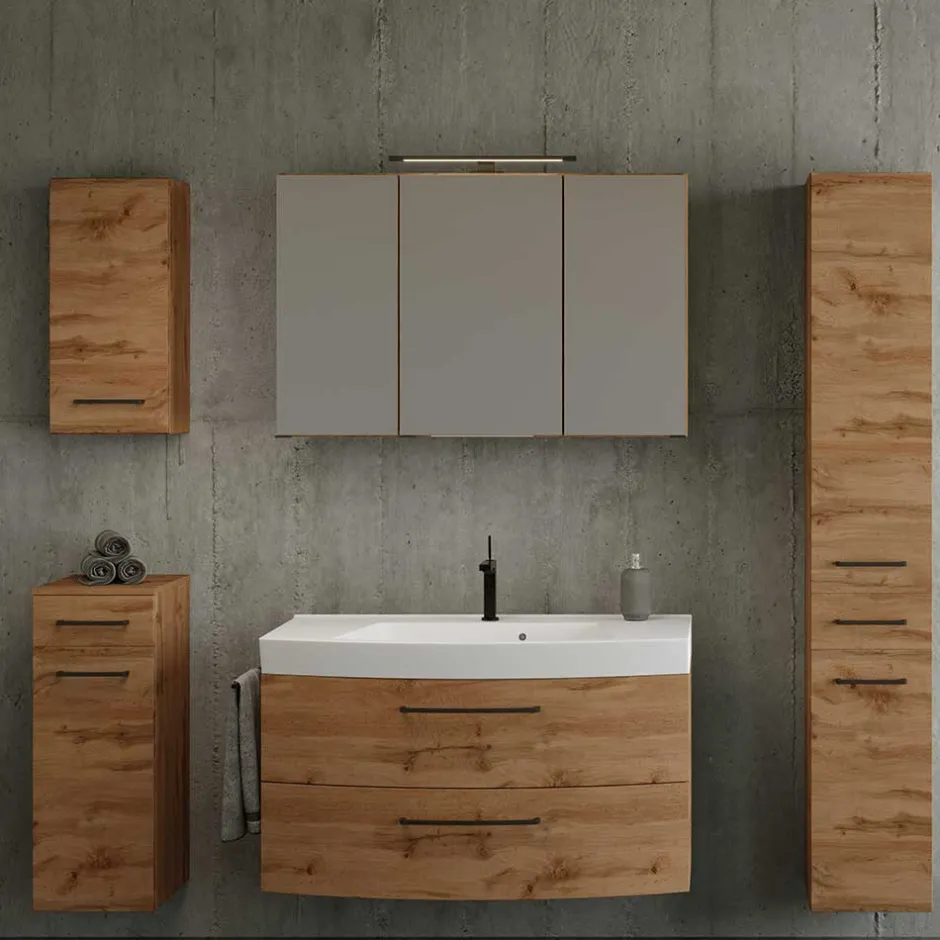 Waschkonsole in Holzdekor Wildeiche - Arazony^Wohnen