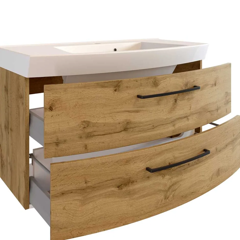 Waschkonsole in Holzdekor Wildeiche - Arazony^Wohnen